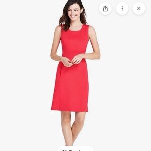 Lands End Bold Coral Pointe Sheath Dress 10 tall